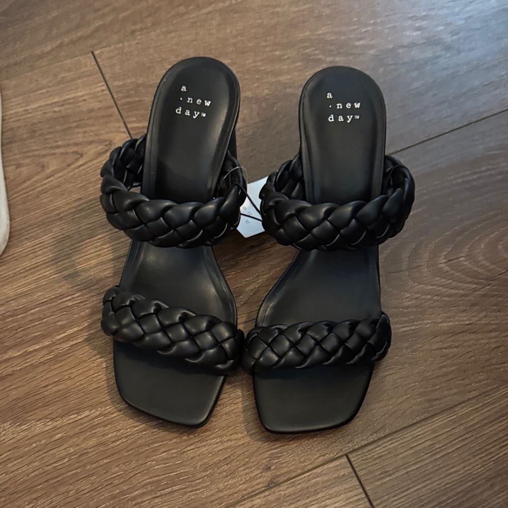 A New Day Women's Black Braided Sandals - Target new never worn